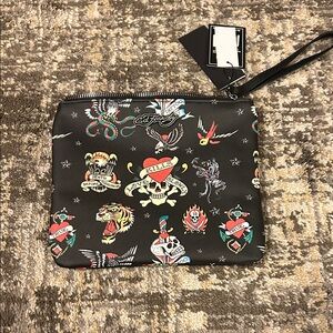 New Ed Hardy Black Tattoo Design large Wristlet